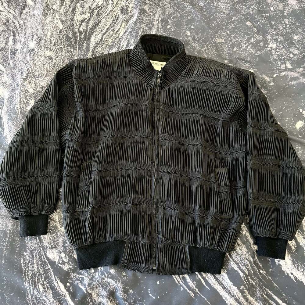 Silkworm's High Fashion Vintage Pleated Bomber Jacket